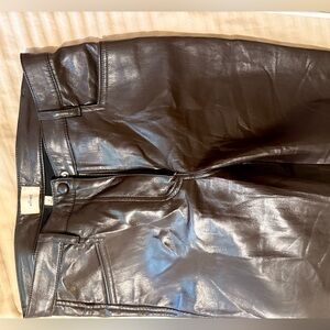 Wilfred Glossy Black Leather Pants